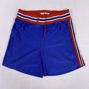Vintage 80s Lady Betlin Athletic Shorts Blue Red White Stripe USA Made Large Gym